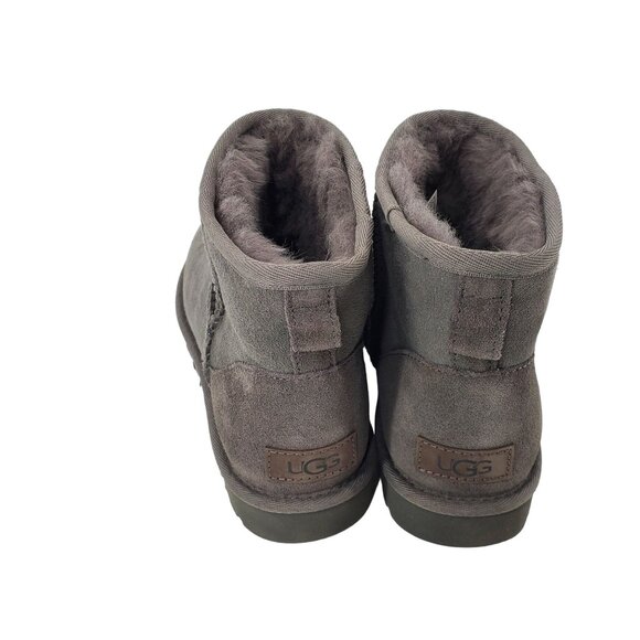 UGG Boots 7 Classic Mini II Genuine Fur Sheepskin Suede Winter Snow Shoes Gray - Picture 12 of 16
